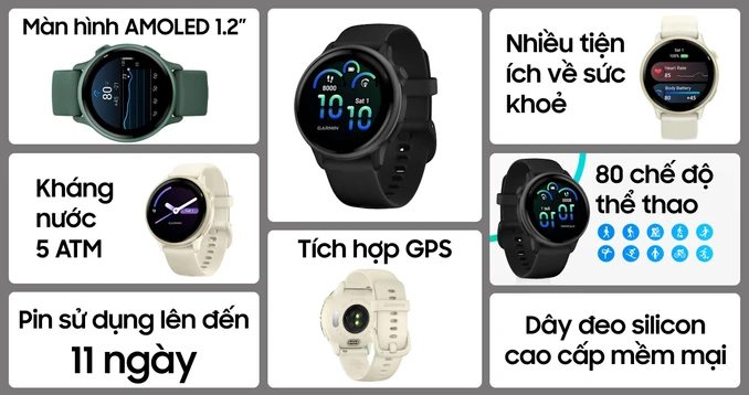 Đồng hồ thông minh Garmin Vivoactive 6