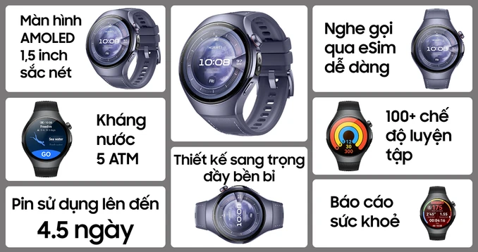 Đồng hồ thông minh Huawei Watch 5 46mm Titanium