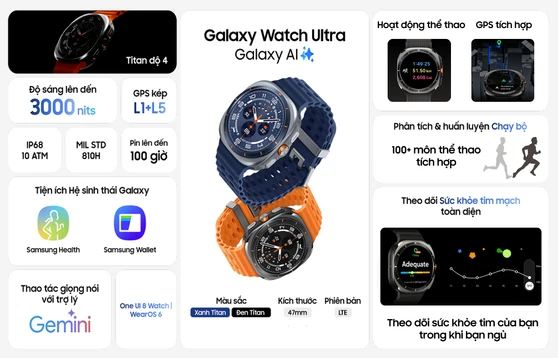 Đồng hồ thông minh Samsung Galaxy Watch Ultra 2025