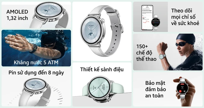 Đồng hồ thông minh Xiaomi Watch S4 41mm Dây Da