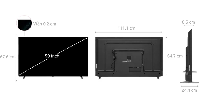 Google Tivi AQUA UHD 4K 50 inch 2024 (AQT50K800UG)