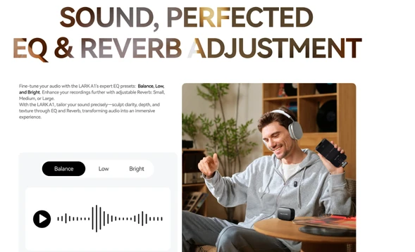Microphone thu âm không dây Hollyland Lark A1 combo USB-C + Lightning RX - 9