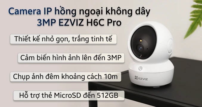 Camera IP 360 độ 3MP EZVIZ H6C Pro