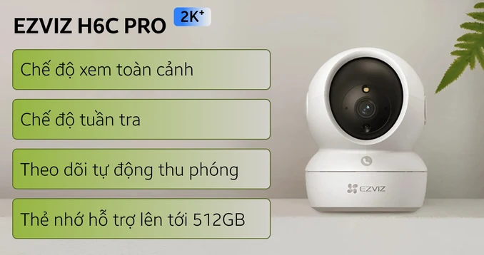 Camera IP hồng ngoại không dây 4MP Ezviz H6c Pro