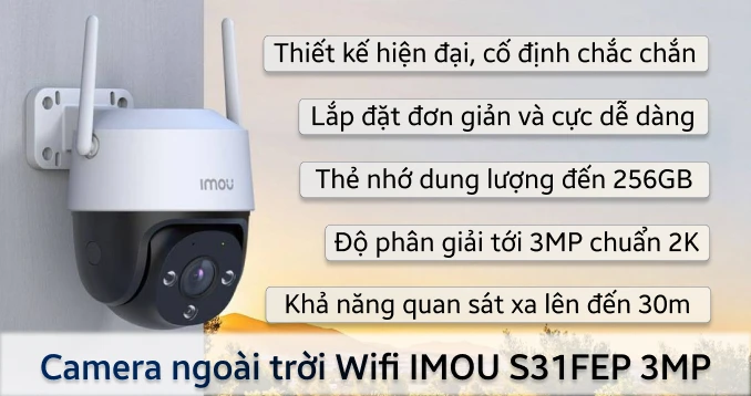 Camera IP ngoài trời 360 độ 3MP IMOU S31FEP Full Color