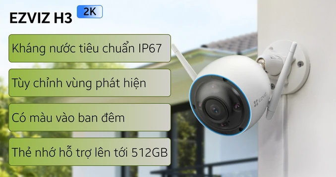 Camera IP ngoài trời 3MP Ezviz H3 2K Full Color