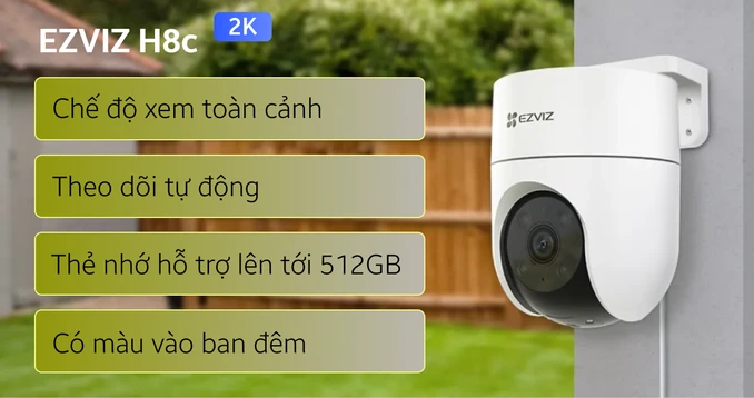 Camera Wifi ngoài trời 3MP EZVIZ H8C Pro 2K