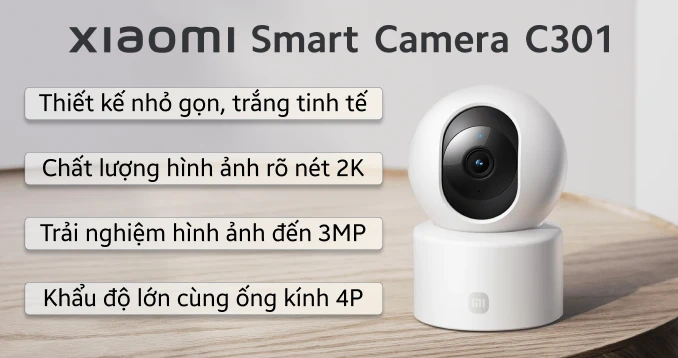 Camera IP 360 độ 3MP Xiaomi Mi Home Security C301