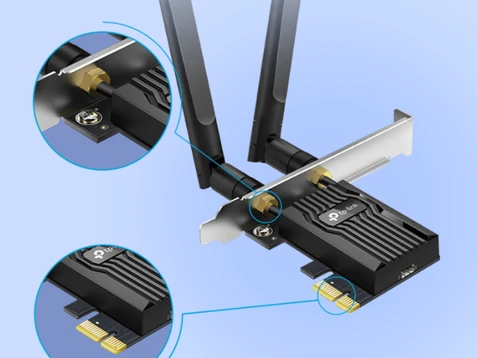 Card mạng Tp-link AX3000 Archer TX55E Wi-Fi 6 Bluetooth 5.2 Card mạng Tp-link AX3000 Archer TX55E Wi-Fi 6 Bluetooth 5.2 - 6
