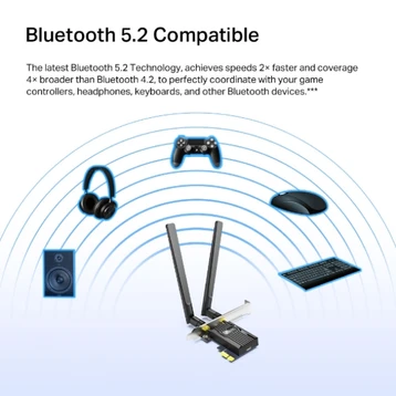 Card mạng Tp-link AX3000 Archer TX55E Wi-Fi 6 Bluetooth 5.2 Card mạng Tp-link AX3000 Archer TX55E Wi-Fi 6 Bluetooth 5.2 - 5