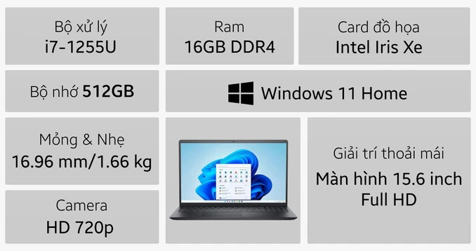 Laptop Dell Inspiron 15 3520 6HD73
