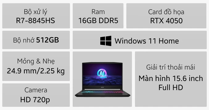 Laptop MSI Gaming Katana AI B8VE-402VN