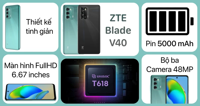 Điện thoại ZTE Blade V40 6GB 128GB