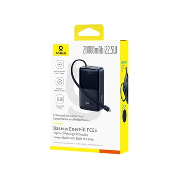 Pin dự phòng Baseus Enerfill Bipow 2 Pro màn hình số 20.000mAh 22.5W kèm cáp - 4