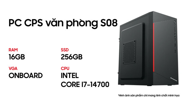 PC CPS văn phòng S08 i7 14700 / 16GB - 256GB