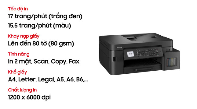 Máy in phun màu Brother MFC-T930DW Đa chức năng (In, Scan, Copy, Fax)