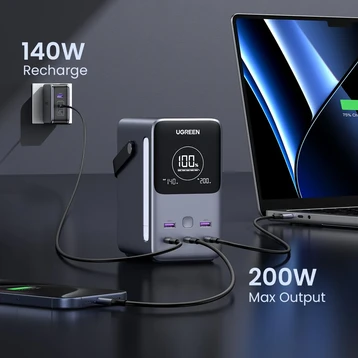Pin sạc dự phòng di động Ugreen 3C2A 48000mAh 300W màn hình hiển thị 25286 - 5