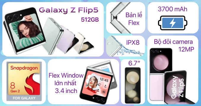 Samsung Galaxy Z Flip5 512GB - Cũ Đẹp | Giá rẻ