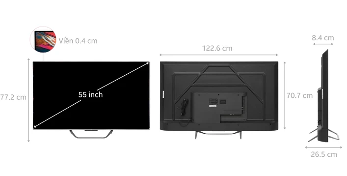 Google tivi Aqua QLED 4K 55 inch 2024 (AQT55S800UX)
