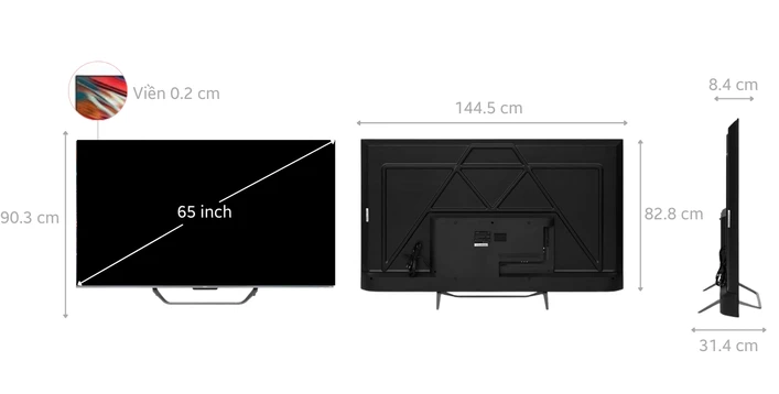 Google tivi Aqua QLED 4K 65 inch 2024 (AQT65S800UX)