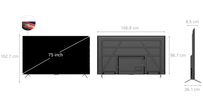 Google Tivi AQUA QLED 4K 75 inch 2024 (AQT75S800UX)
