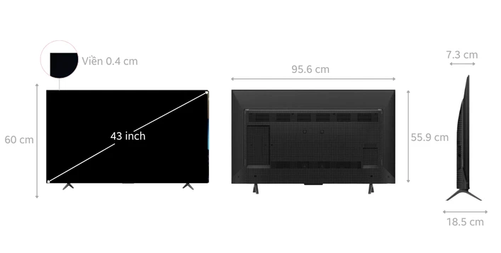 Google Tivi TCL QLED 4K 43 inch 2024 (43C69B)