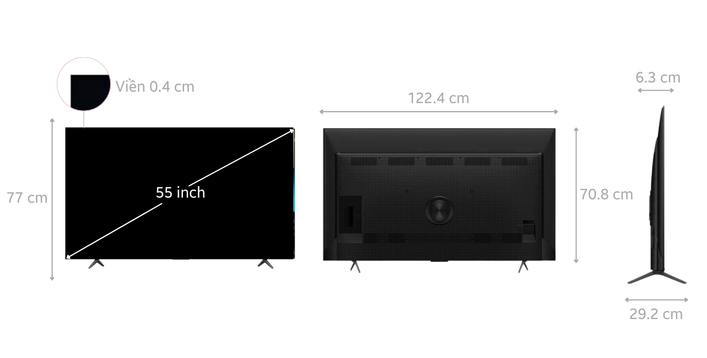 Google Tivi TCL QLED 4K 55 inch 2024 (55C69B)