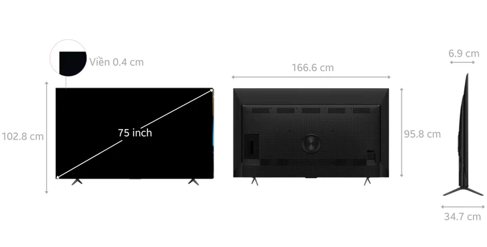 Google Tivi TCL QLED 4K 75 inch 2024 (75C69B)