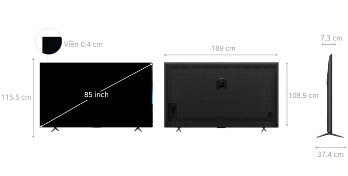 Google Tivi TCL QLED 4K 85 inch 2024 (85C69B)