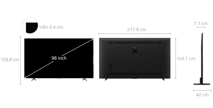 Google Tivi TCL QLED 4K 98 inch 2024 (98C69B)