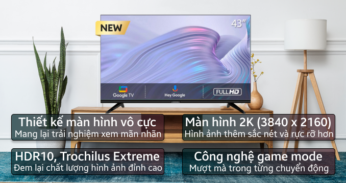 Google Tivi Coocaa FHD 4 43 inch 43Z72