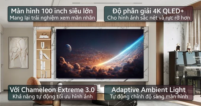 Google Tivi Coocaa 4K QLED 100 inch 100A5D 2024