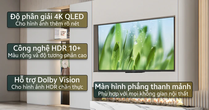 Google Tivi Coocaa 4K QLED 65 inch 65Y73 Pro 2024