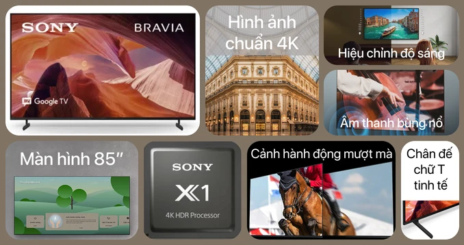 Google Tivi Sony 4K 85 inch KD-85X80L