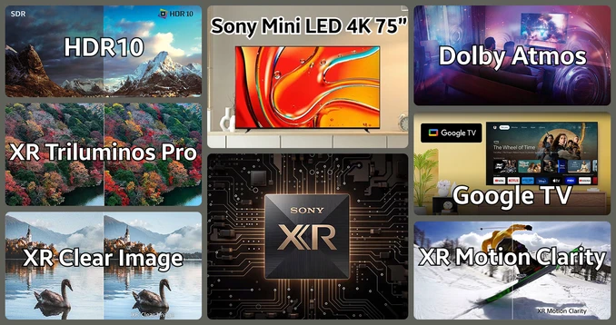 Google Tivi Sony Mini LED 4K 75 inch 2024 (K-75XR70)