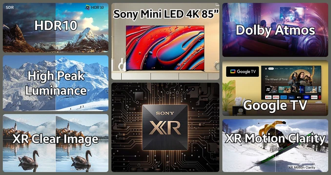 Google Tivi Sony Mini LED 4K 85 inch 2024 (K-85XR90)