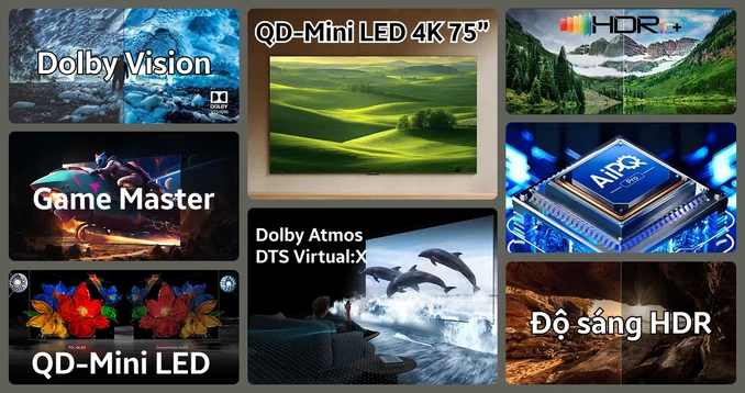 Google tivi TCL QD-MiniLED 144Hz 4K 75 inch 2025 (75C7K)