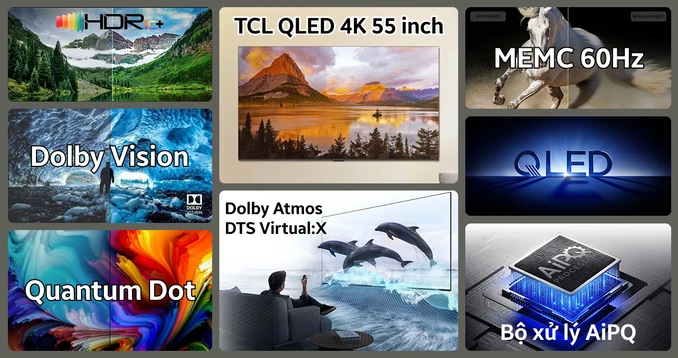 Google tivi TCL QLED 4K 55 inch 2025 (55P7K)