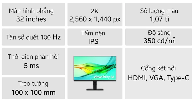 Màn hình Samsung ViewFinity LS32D604 32 inch