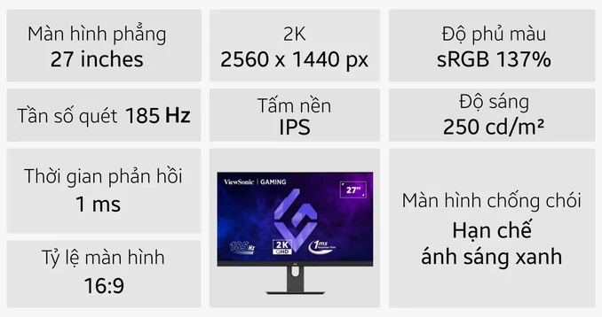 Màn hình Gaming ViewSonic VX2758A-2K-PRO-2 27 inch