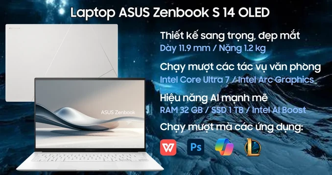 Laptop ASUS Zenbook S 14 OLED UX5406SA-PV140WS