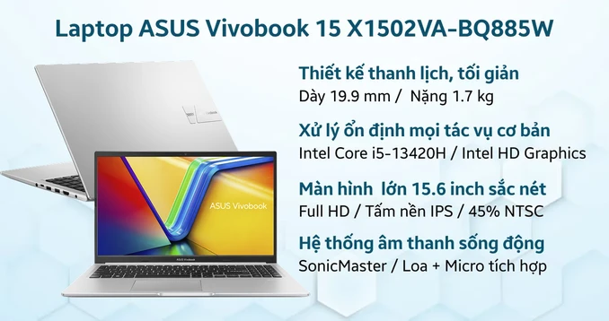 Laptop ASUS Vivobook 15 X1502VA-BQ885W