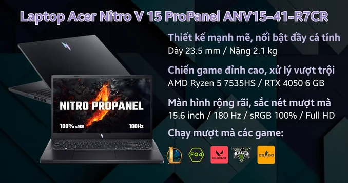 Laptop Acer Gaming Nitro ProPanel ANV15-41-R7CR - 1