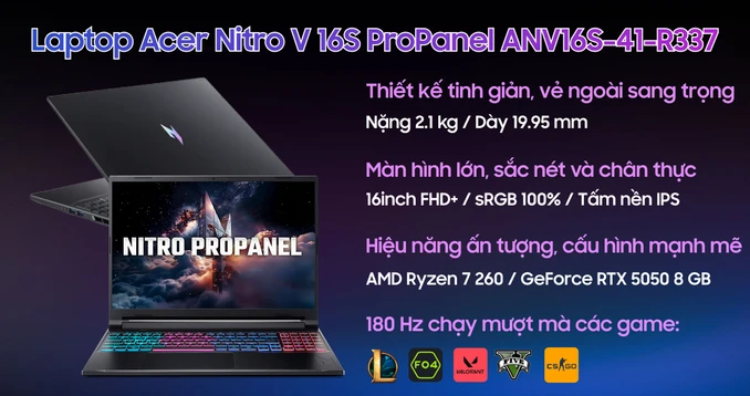 Laptop Acer Gaming Nitro ProPanel ANV16S-41-R337 - 1