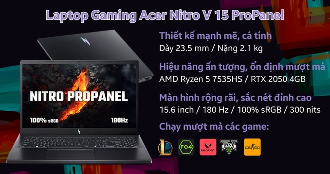 Laptop Acer Gaming Nitro ProPanel ANV15-41-R7AP - 1