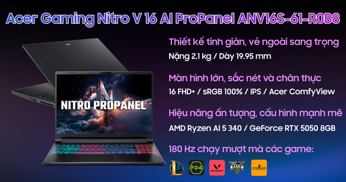 Laptop Acer Gaming Nitro ProPanel ANV16S-61-R0B8 - 1