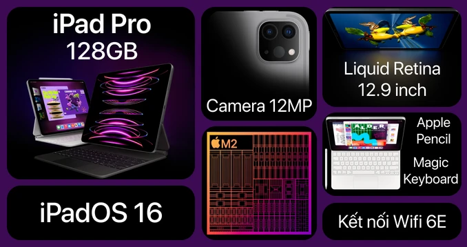 iPad Pro 12.9 inch 2022 (M2) - Giá rẻ, hỗ trợ trả góp 0% iPad Pro 12.9 inch 2022 (M2) - Giá rẻ, hỗ trợ trả góp 0%