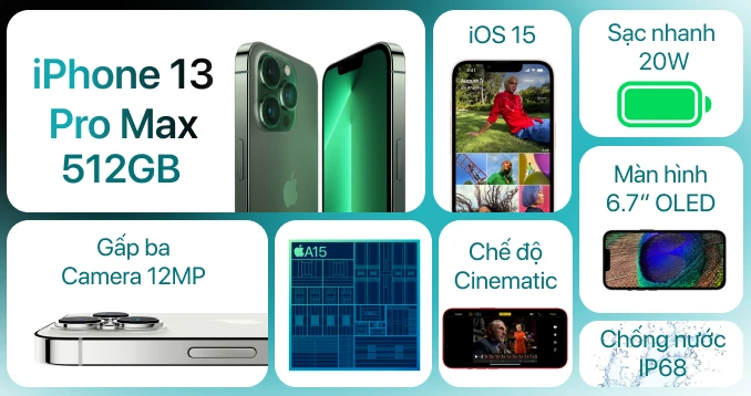 iPhone 13 Pro Max 512GB I Chính hãng VN/A