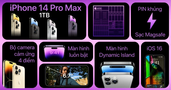 iPhone 14 Pro Max 1TB 2 Sim - Cũ đẹp