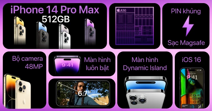 iPhone 14 Pro Max 512GB | Chính hãng VN/A